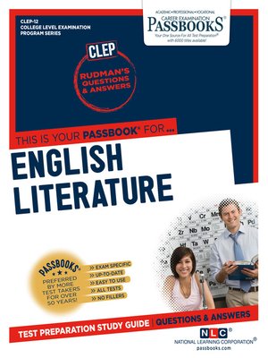 cover image of ENGLISH LITERATURE